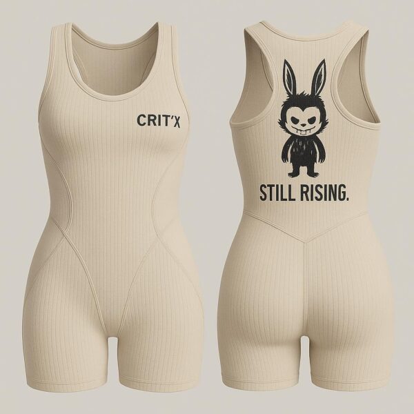 Crit’x Women’s Beige Ribbed Bodysuit - Image 2