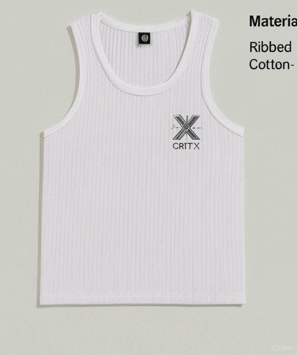 Crit’x Men’s Ribbed Blue Tank Top – Athletic Street wear Edition - Image 3