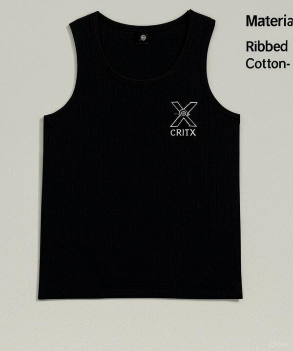 Crit’x Men’s Ribbed Blue Tank Top – Athletic Street wear Edition